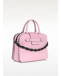 Sonia Rykiel Large Pink Leather Boston Bag