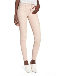 Pink Leather Skinny Jeans