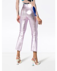 Sprwmn Metallic Flared Leather Leggings