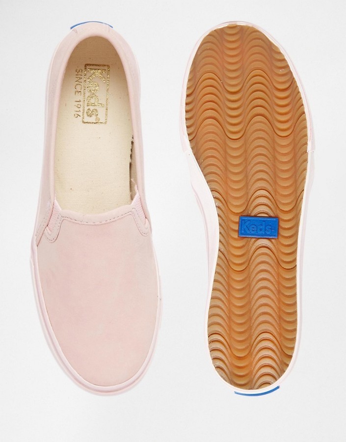 Keds Double Decker Washed Leather Pale 
