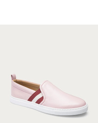 Bally Henrika Leather Slip On Trainer In Dusty Pink