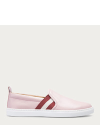 Bally Henrika Leather Slip On Trainer In Dusty Pink