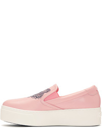 Kenzo Pink K Py Tiger Platform Slip On Sneakers