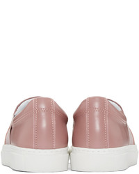 Lanvin Pink Leather Slip On Sneakers