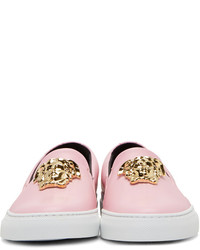 Versace Pink Medusa Slip On Sneakers