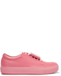 Acne Studios Adriana Plaque Detailed Leather Sneakers Pink