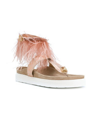 Inuiki Feather Embellished Sandals