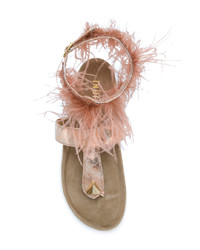Inuiki Feather Embellished Sandals