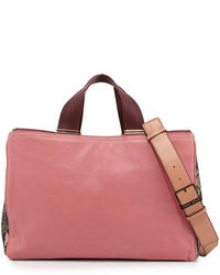 Pour La Victoire Inez Leather Carryall Tote Bag Dusty Pink Multi
