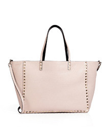 Valentino Leather Reversible Rockstud Tote With Shoulder Strap
