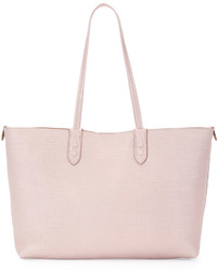 Alexander McQueen Lino Small Embossed Leather Tote Bag Nude
