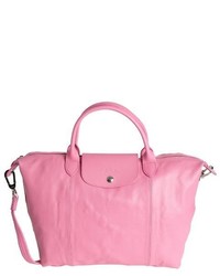 Longchamp Pink Leather Le Pliage Cuir Convertible Tote