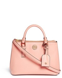 Tory Burch Robinson Micro Double Zip Leather Tote