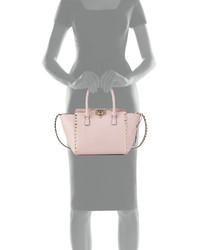 Valentino Rockstud Small Double Handle Shopper Tote Bag Pale Pink