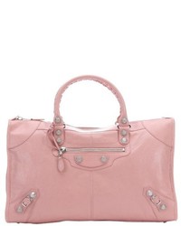 Balenciaga Rose Pink Lambskin Giant Work Tote Bag
