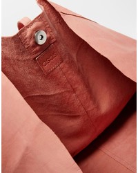 Asos Unlined Leather Shopper Bag With Tie Detail