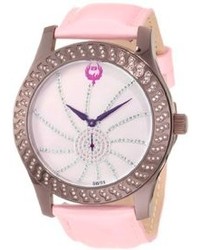 Brillier 03 72327 12 Kalypso Plum Plated Pink Leather Watch