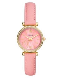 Fossil Carlie Pink Leather Watch