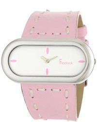 Freelook Ha1474 5 Oval Case Leather Band With Stitching Pink Watch