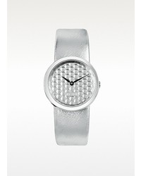 Just Cavalli Jc Glow Mirrored Dial Stainless Steel And Leather Watch