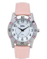 Jolie Ladies Crystal Accent Leather Watch