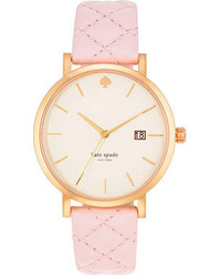 Kate Spade New York Metro Grand Light Pink Quilted Leather Strap Watch 38mm 1yru0356