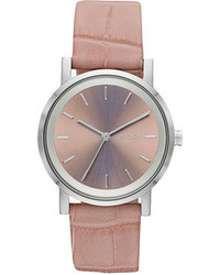 DKNY Soho Pink Croc Embossed Leather Strap Watch 34mm Ny2242