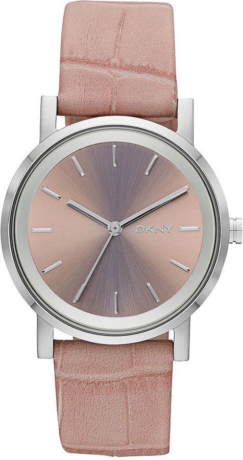 Dkny leather hot sale strap watch