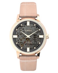 Timex Unveil Automatic Leather Watch