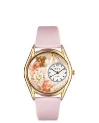 Whimsical Watches Valentines Day Pink Leather And Gold Tone Watch