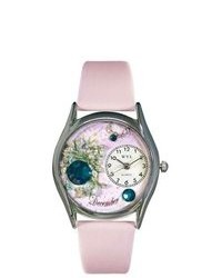 Whimsical Watches Whimsical Birthstone December Pink Leather And Silvertone Watch S0910012