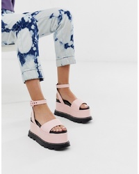 Lamoda Pearly Pink Flatform Heeled Sandals