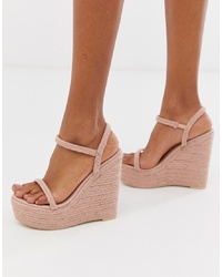 SIMMI Shoes Simmi London Pink Drench Espadrille Wedges