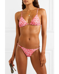 Fisch Coco Leopard Print Triangle Bikini Top