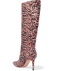 Gianvito Rossi Levy 85 Leopard Print Calf Hair Knee Boots