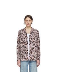 Wacko Maria Pink And Black Flannel Leopard Shirt