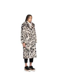 Stella McCartney Pink And Black Fur Free Fur Leopard Coat