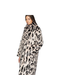 Stella McCartney Pink And Black Fur Free Fur Leopard Coat