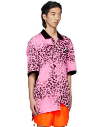 We11done Pink Leopard All Over Polo