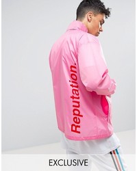 Reclaimed Vintage Inspired Retro Lightweight Jacket In Neon Pink