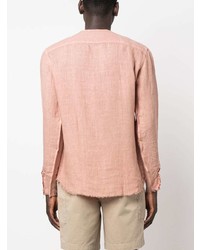 Costumein Collarless Buttoned Linen Shirt