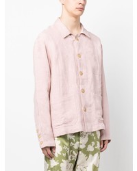By Walid Patch Pocket Cotton Linen Shirt
