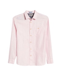 Ted Baker London Sauss Slim Fit Solid Linen Cotton Button Up Shirt