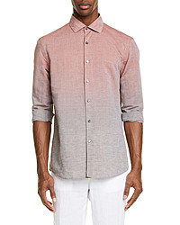 Ermenegildo Zegna Slim Fit Solid Linen Cotton Shirt