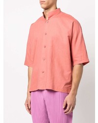 Homme Plissé Issey Miyake Cotton Linen Short Sleeve Shirt