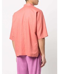 Homme Plissé Issey Miyake Cotton Linen Short Sleeve Shirt