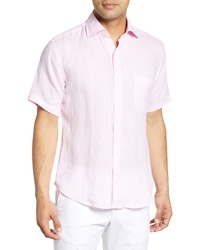 Peter Millar Crown Cool Regular Fit Short Sleeve Linen Button Up Shirt