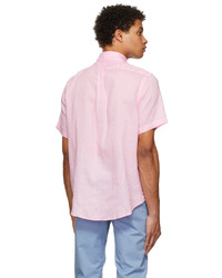 Polo Ralph Lauren Pink Linen Classic Short Sleeve Shirt