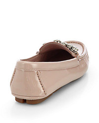 Miu Miu Swarovski Crystal Patent Leather Loafers