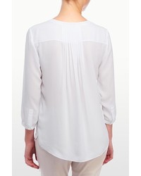 NYDJ Georgette 34 Blouse With Pleated Back